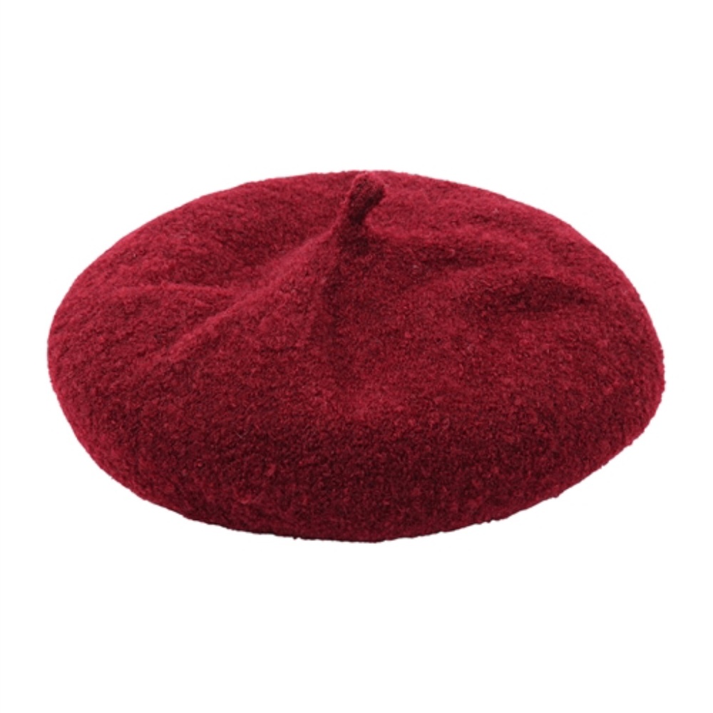 Burgundy Beret Hat - Picture 2 of 3